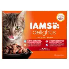 Iams Delights Pouches Land & Sea in Jelly 12x85g - 85g
