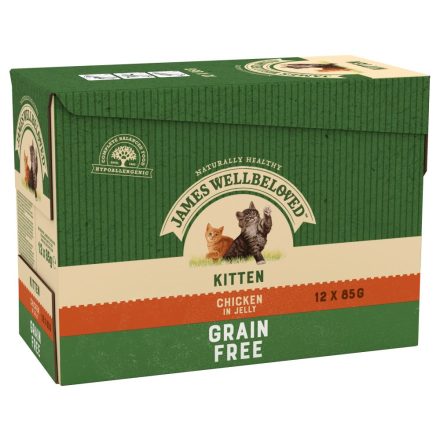 JAMES WELLBELOVED Kitten Grain Free Pouches with Chicken in Jelly 12x85g - 85g