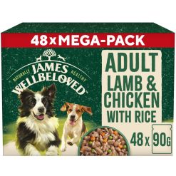 James Wellbeloved Adult Wet Dog Food Lamb, Chicken & Rice Pack Pouch 48 Pack - 90g