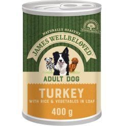 James Wellbeloved Adult Wet Dog Food Tin Turkey & Rice in Loaf 400g - 400g, case of 12
