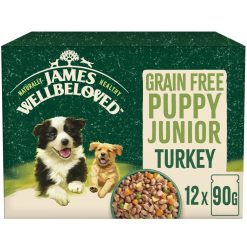 James Wellbeloved Grain Free Puppy Wet Dog Food Turkey Gravy Pouch 12 Pack - 90g