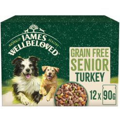 James Wellbeloved Grain Free Senior Wet Dog Food Turkey Gravy Pouch 12 Pack - 90g