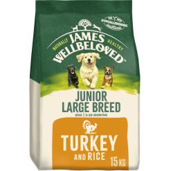 James Wellbeloved Junior Large Breed Dry Dog Food Turkey & Rice - 15kg