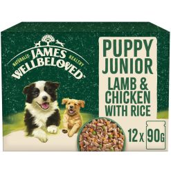 James Wellbeloved Puppy Wet Dog Food Lamb,Chicken,Rice Gravy Pouch 12 Pack - 90g