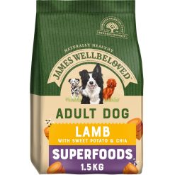 James Wellbeloved Superfoods Adult Dry Dog Food Lamb with Sweet Potato & Chia Various Sizes