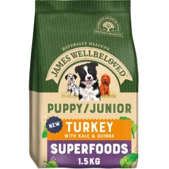 James Wellbeloved Superfoods Puppy Dry Dog Food Turkey with Kale & Quinoa 1.5kg - 1.5kg
