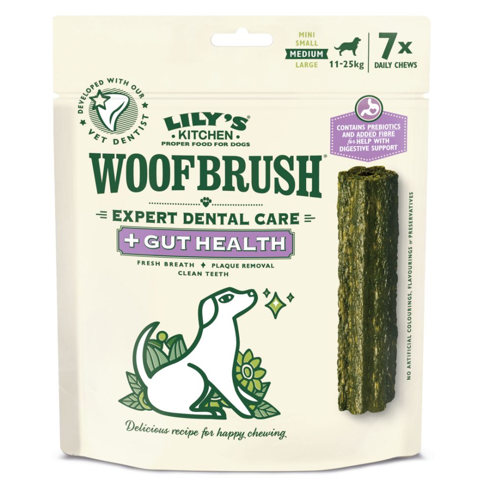 Lily's Kitchen Dog Woofbrush Gut Health Dental Chew Various Sizes