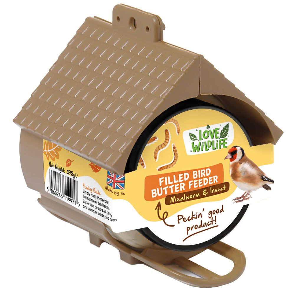 Love Wildlife Bird Butter Filled Feeder (Mealworm & Insect) - 375g