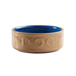 Mason Cash 18cm Cane & Blue Lettered Dog Bowl - 7 inches