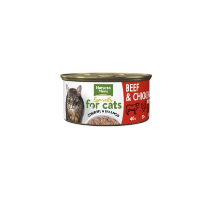 Natures Menu Can Cat Beef & Chicken - 85g, case of 18