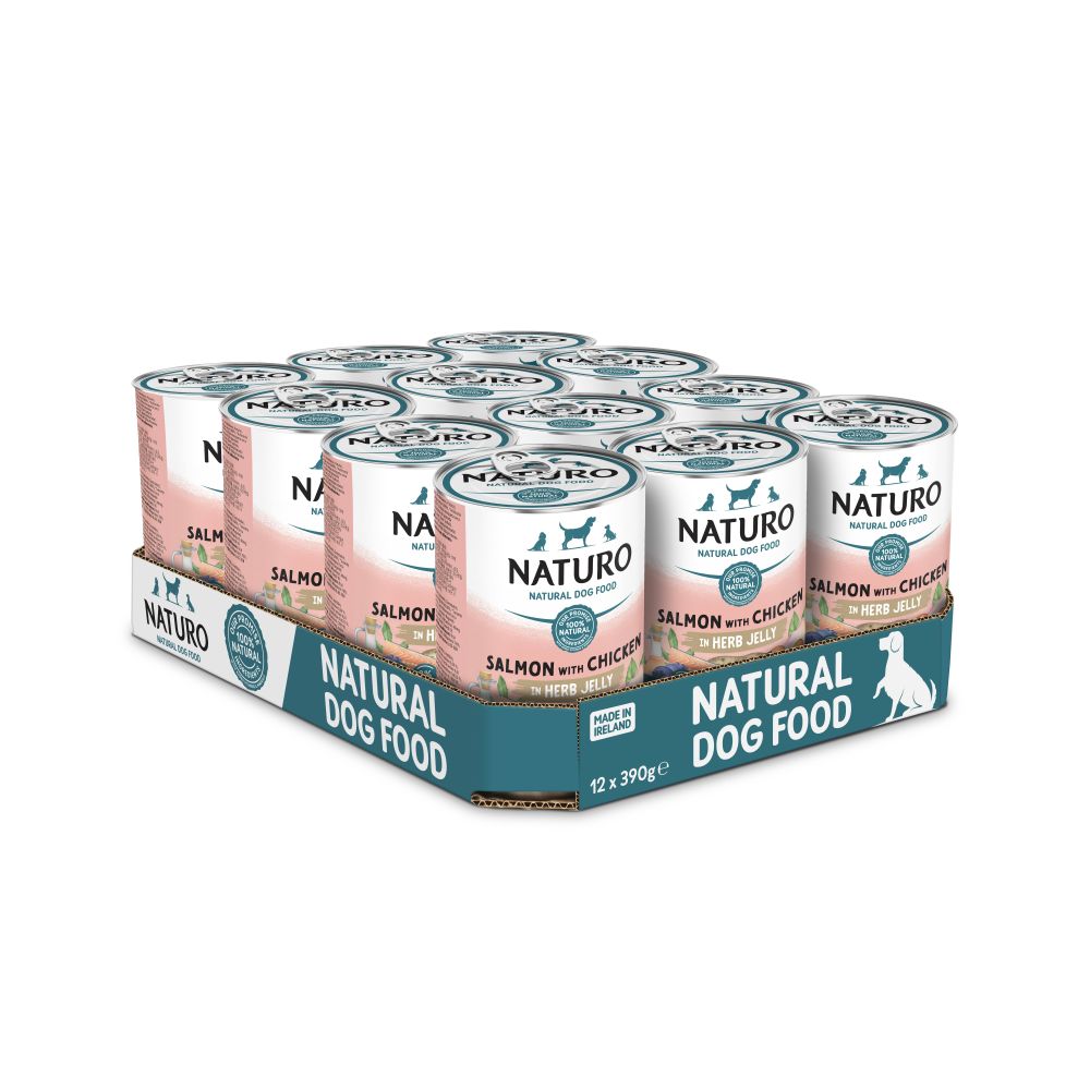 Naturo Adult Dog Grain & Gluten Free Salmon with Chicken in a Herb Jelly 12pk - 390g