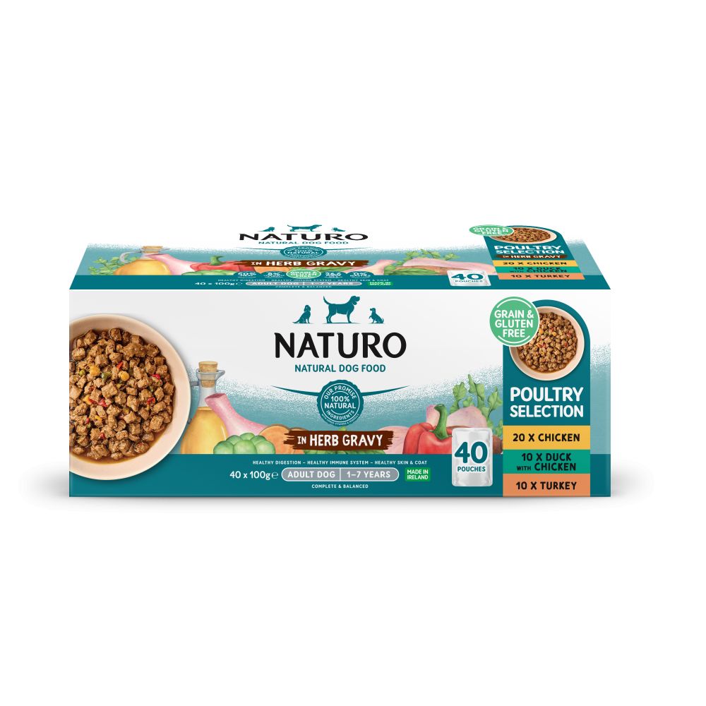 Naturo Adult Dog Poultry Selection in Herb Gravy 40pk - 100g