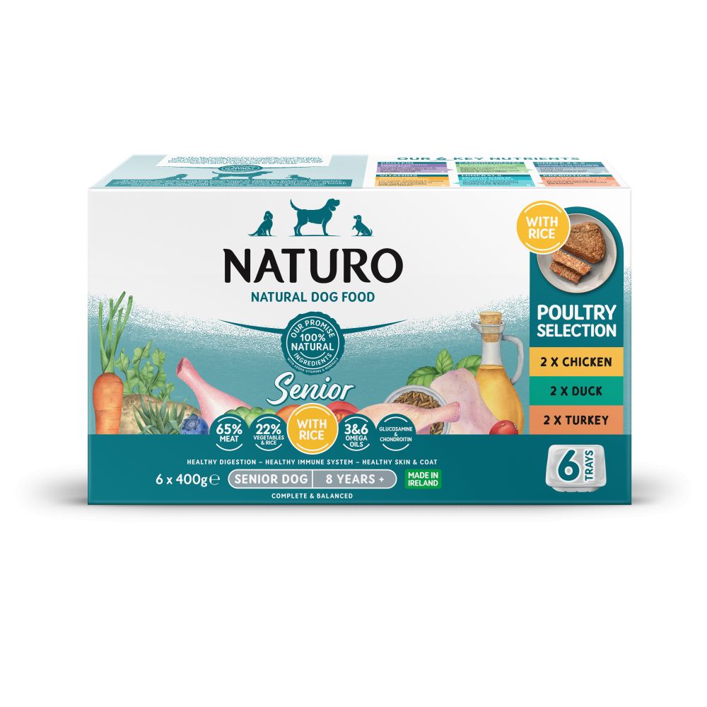 Naturo Senior Rice Poultry Variety 6pk - 400g