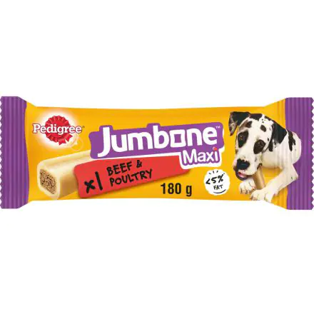 PEDIGREE Jumbone Large Dog Treat with Beef & Poultry 1 Chew - 1stk, case of 12