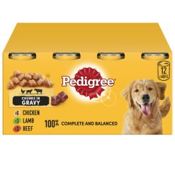 Pedigree Adult Wet Dog Food Tins Mixed in Gravy 12pk - 400g