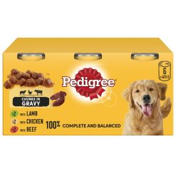 Pedigree Adult Wet Dog Food Tins Mixed in Gravy 6PK - 400g