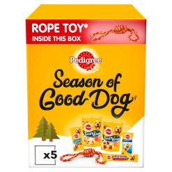 Pedigree Christmas Gift Box Dog Treats with Rope Toy - 512g