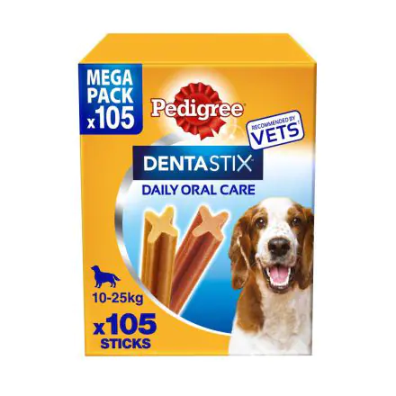 Pedigree Dentastix Daily Adult Medium Dog Treats 105 Dental Chews - 105stk