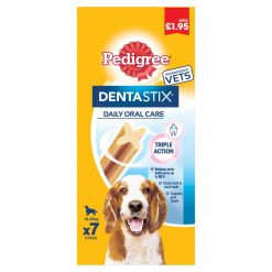 Pedigree Dentastix Daily Adult Medium Dog Treats & Dental Chews PMP £1.95 - 7stk, case of 5