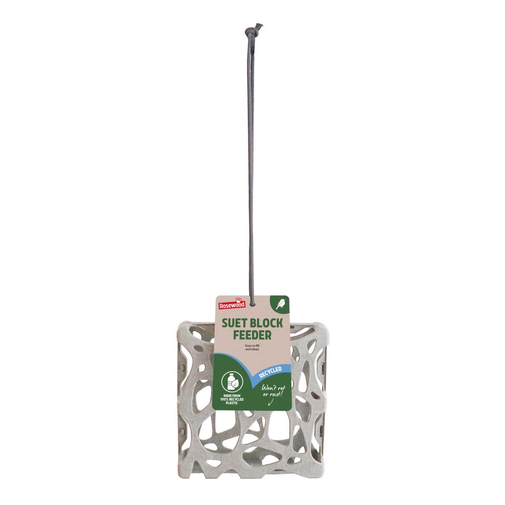 Rosewood Recycled Wild Bird Suet Block Feeder - 14.5cm