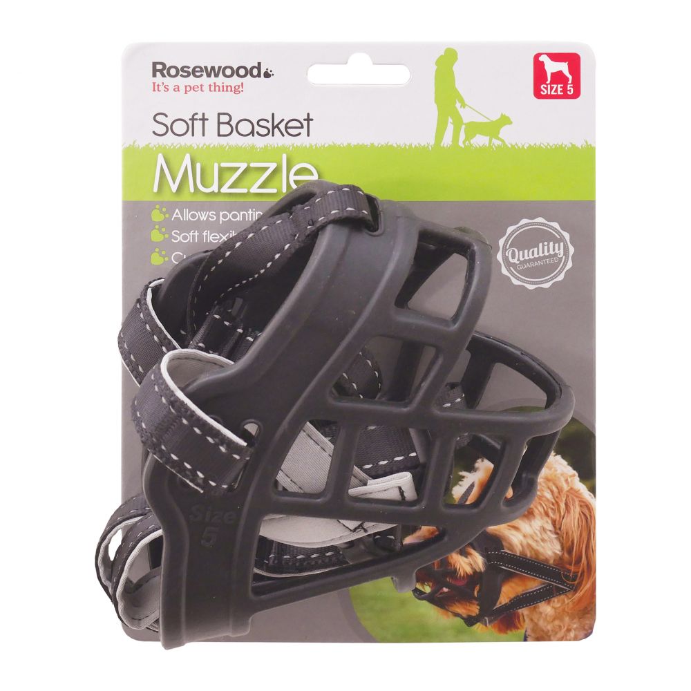 Rosewood Soft Muzzle Black - size 5