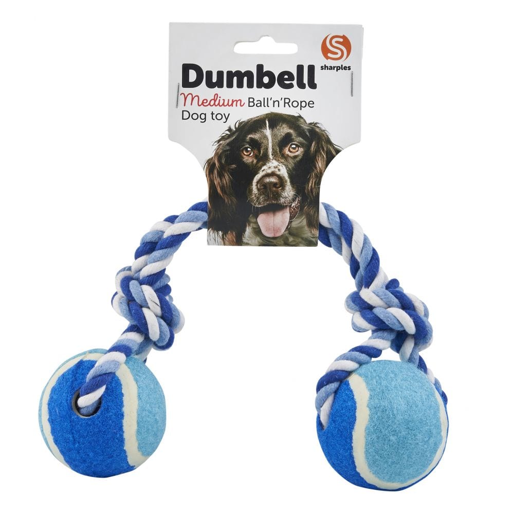 Ruff 'N' Tumble Tennis Ball & Rope Dumbell 180g - 30.4cm