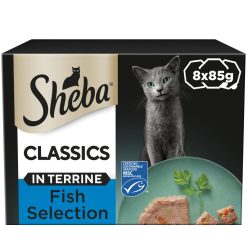 SHEBA Classics Adult Cat Food with Salmon in Terrine 8 Pack - 85g, case of 4
