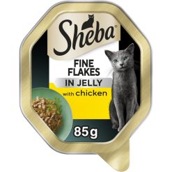 SHEBA Fine Flakes Adult Cat Food with Chicken in Jelly - 85g, case of 22