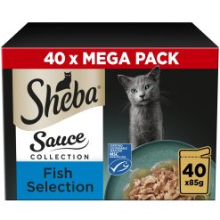 SHEBA Sauce Collection Adult Cat Food Fish Selection 40 Pack - 85g