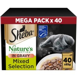 Sheba Natures Collection Cat Food Pouch Mixed Selection in Gravy 40 Pack - 85g