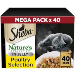 Sheba Natures Collection Cat Food Pouch Poultry Selection in Jelly 40 Pack - 85g