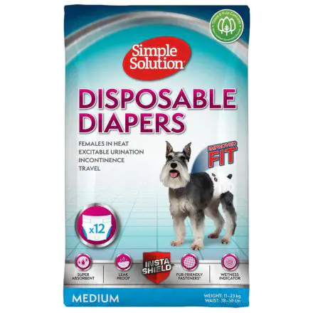 Simple Solution Disposable Diaper  Medium - 12 pack