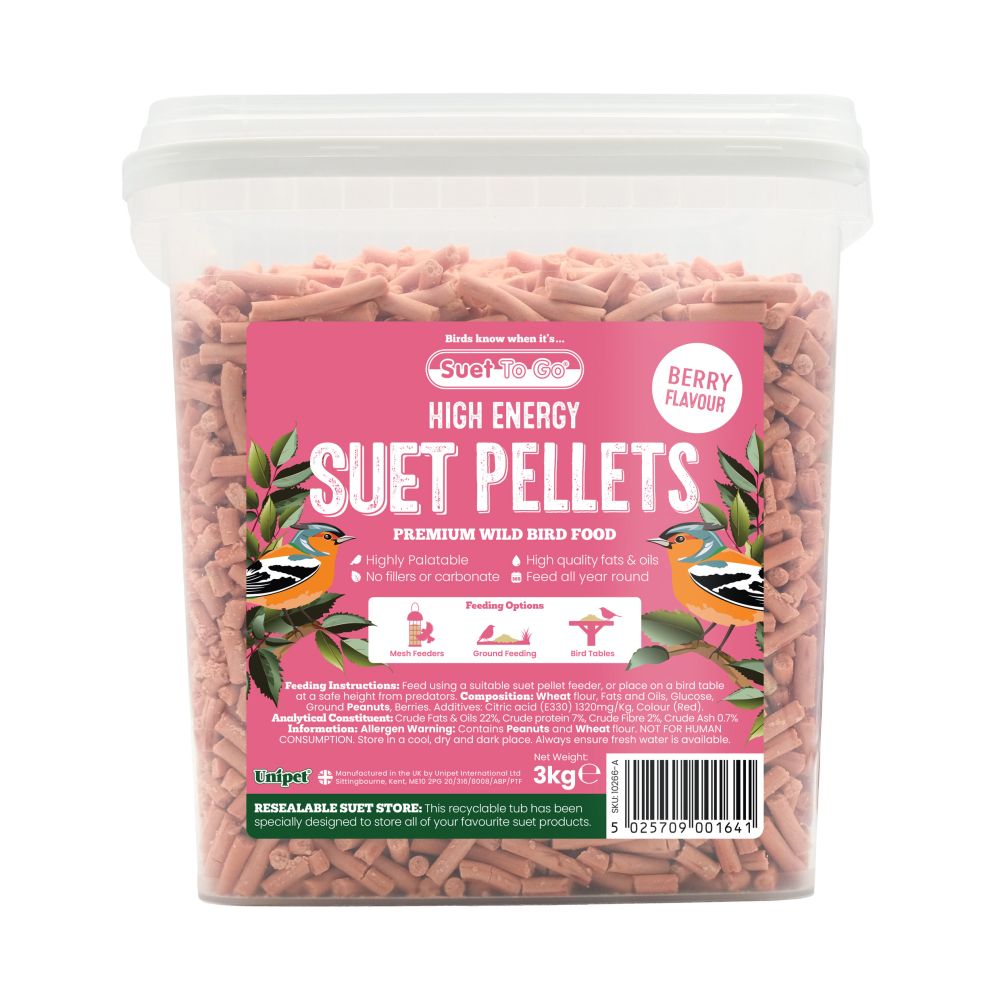 Suet To Go Suet Pellets Berry (Reusable Suet Tub) - 3kg