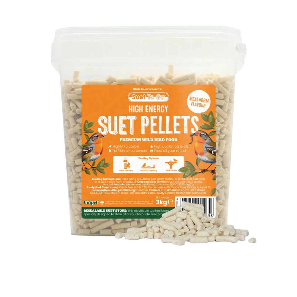 Suet To Go Suet Pellets Mealworm (Reusable Suet Tub) - 3kg