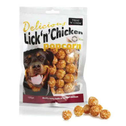 Treat 'N' Chew Lick 'N' Chicken Popcorn - 100g