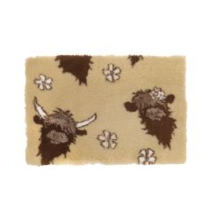 Vetbed Non Slip Beige & Highland Cows - 150x100cm