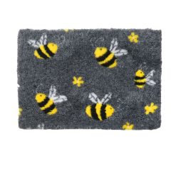 Vetbed Non Slip Charcoal & Yellow Bees - 75x50cm