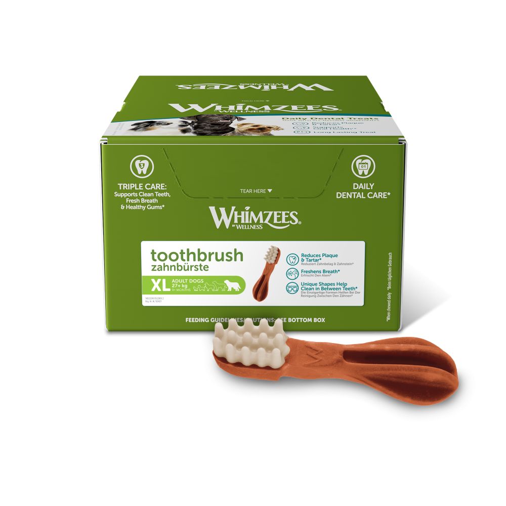 WHIMZEES Toothbrush Daily Dental Dog Chew (X18) - Extra Large, case of 18