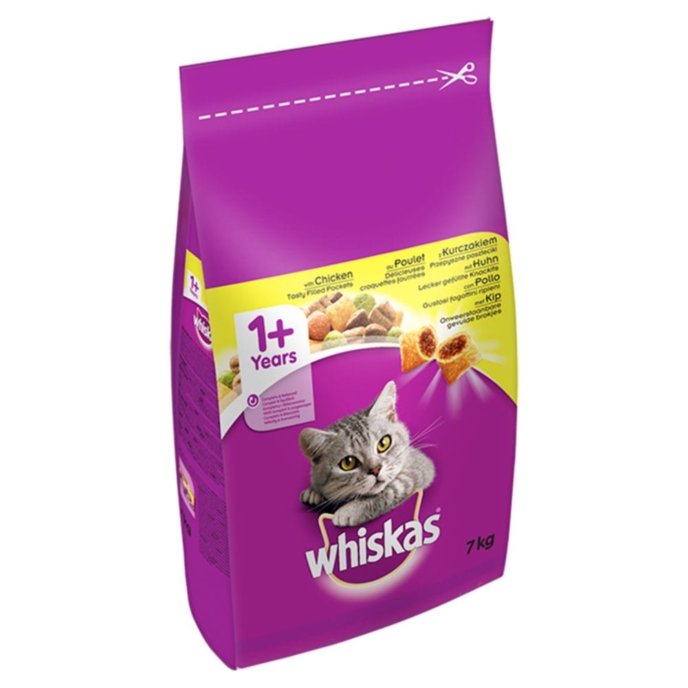 Buy Whiskas 1 Cat Complete Dry with Chicken 7kg Save with Heart Pet Supplies Free Same Day Local Delivery