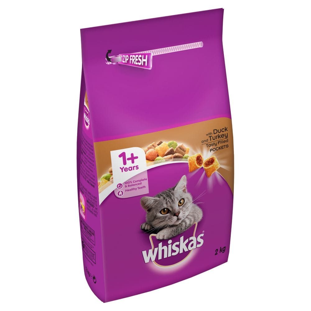 Whiskas 1+ Cat Complete Dry with Duck and Turkey 2kg - 2kg