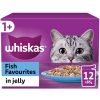 Whiskas 1+ Fish Favourites Adult Wet Cat Food Pouches in Jelly 12pk - 85g, case of 4