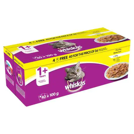 Whiskas 1+ Pouch Poultry Selection in Jelly 40/36 - 100g