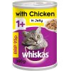 Whiskas 1+ Wet Cat Food Tin with Chicken in Jelly 390g (MPP 95p) - 390g, case of 12