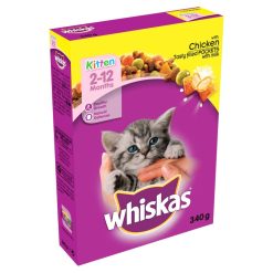 Whiskas 2-12 Months Kitten Complete Dry with Chicken Various Sizes