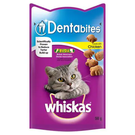 Whiskas Dentabites Cat Treats with Chicken - 50g, case of 8