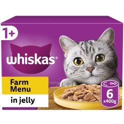 Whiskas Farm Menu Adult Wet Cat Food in Jelly Tin 6pk - 400g, case of 4