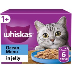 Whiskas Ocean Menu Adult Wet Cat Food in Jelly Tin 6pk - 400g, case of 4