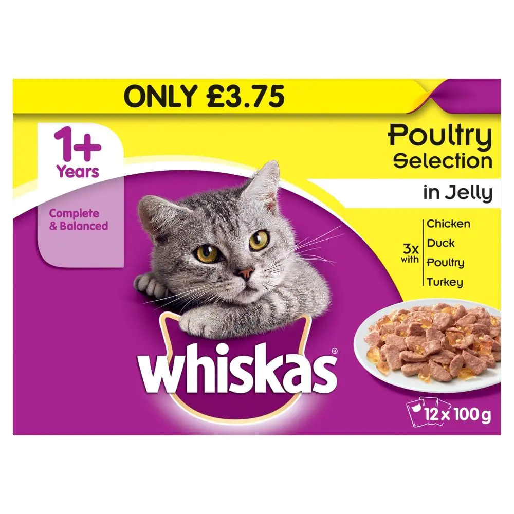Whiskas Pouch Poultry 3.75 12pk - 100g