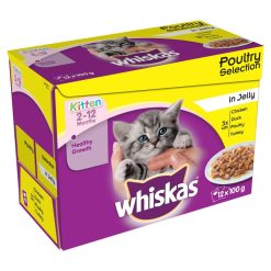 Whiskas Pouch Poultry Selection Chunks In Jelly Kitten - 100g