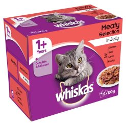 Whiskas Pouch in Jelly Meat Selection 12 Pack - 100g